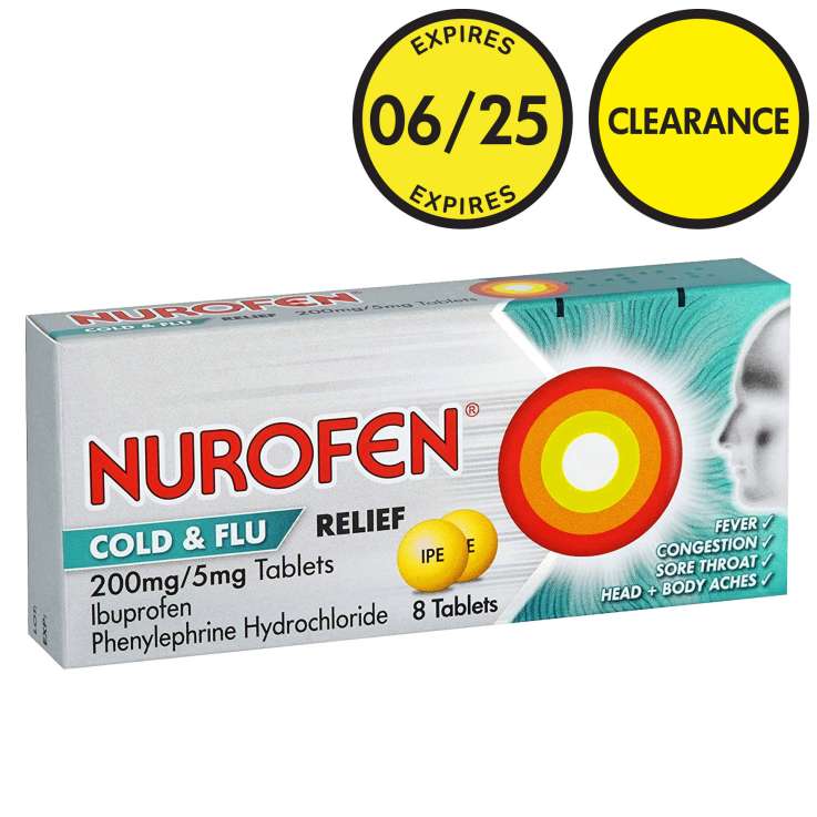 Nurofen Cold & Flu Relief (200mg/5mg) Tablets 8 Pack [*Expiry Date: 06/2025*]