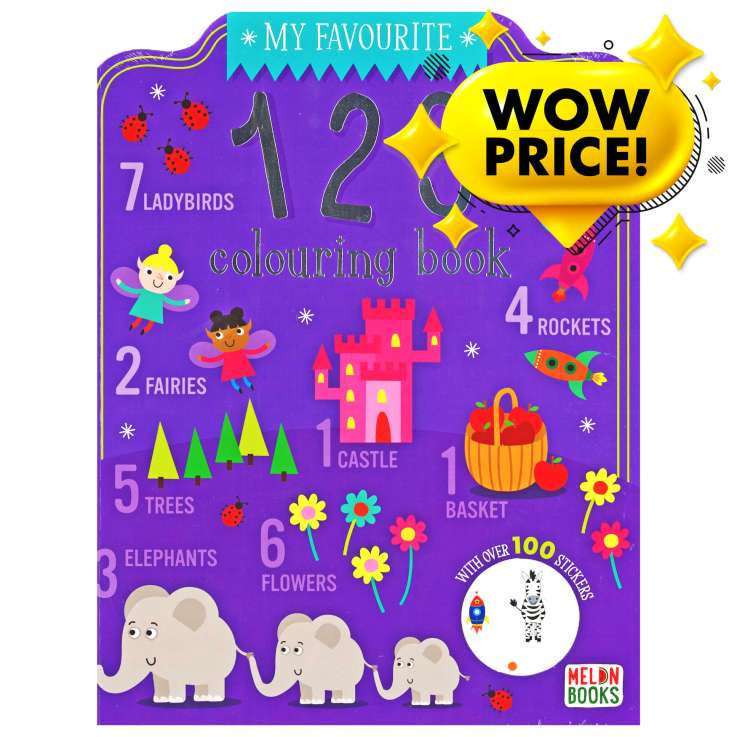 Colouring Book (72 Pages) + 100 Stickers - 123