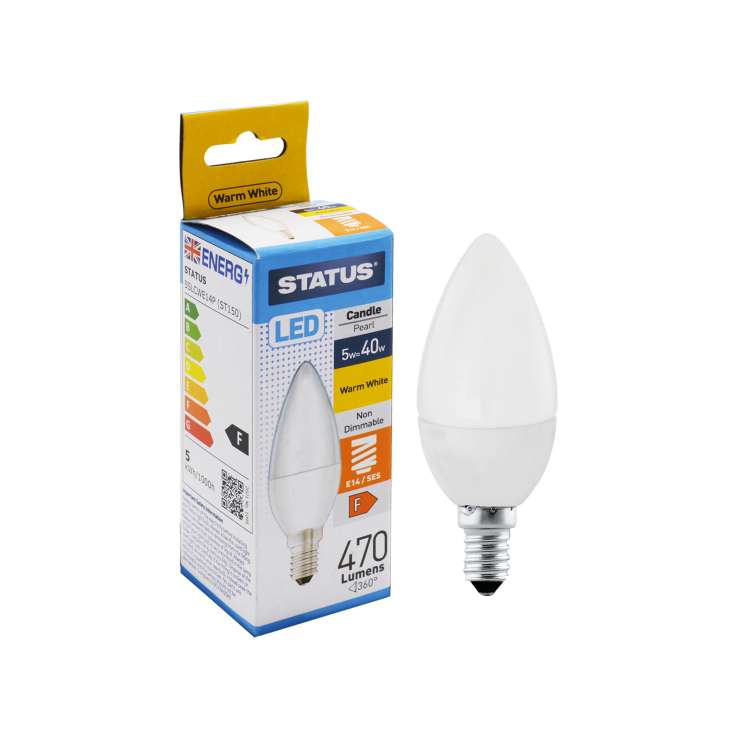 Status LED 5w=40w Candle Small Screw Cap Light Bulb