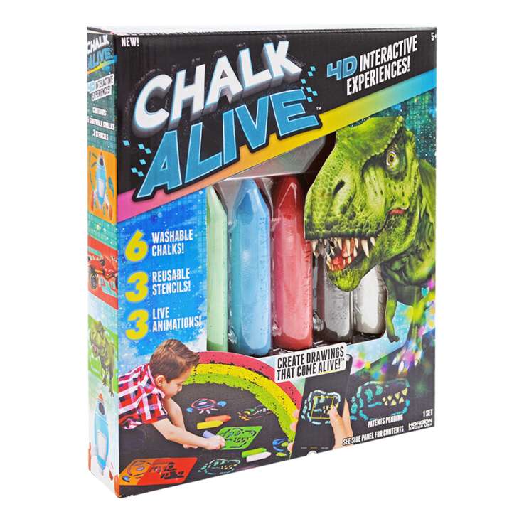 Chalk Alive 4D Interactive Chalk Art - Dino/Race Car/Rocket