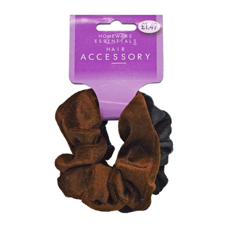 Homeware Essentials Black/Brown Scrunchies 2 Pack (HE32)