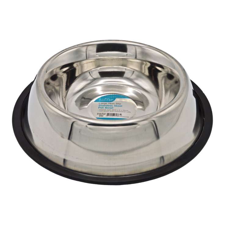 Stainless Steel Non-Slip Pet Bowl (25cm) - Large