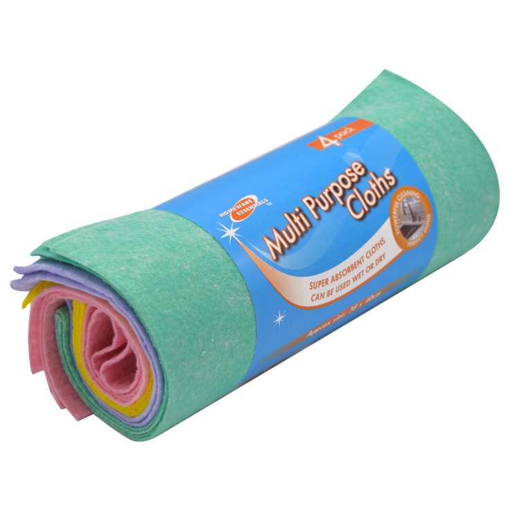 Homeware Essentials Multi Purpose Cloths (38cm x 40cm) 4 Pack