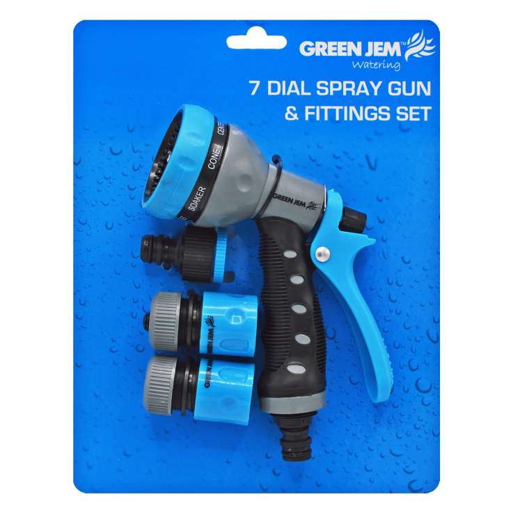 7 Pattern Spray Gun and Fittings Set