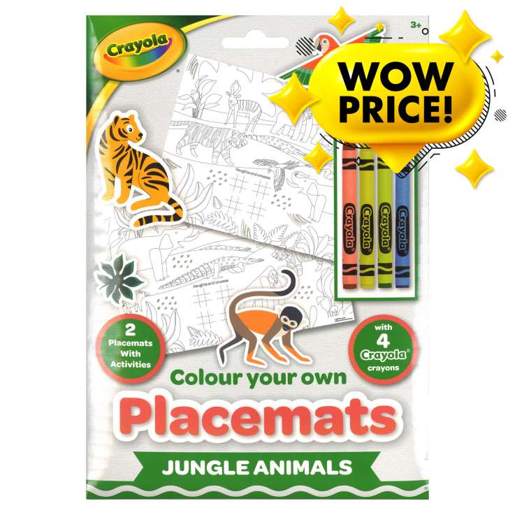 Crayola Colour Your Own Placemats - Jungle Animals