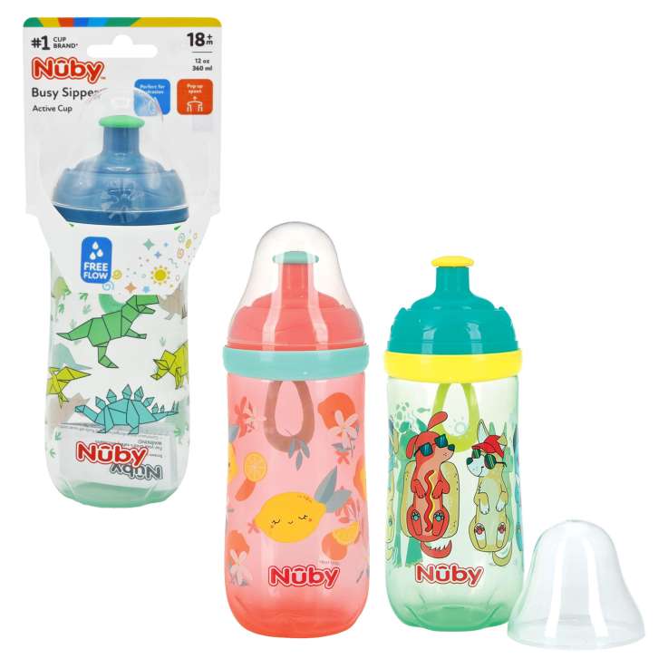 Nuby Busy Sipper Active Cup (18m+) 360ml - Assorted