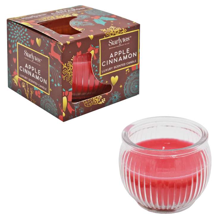 Starlytes Luxury Scented Glass Candle (85g) - Apple Cinnamon