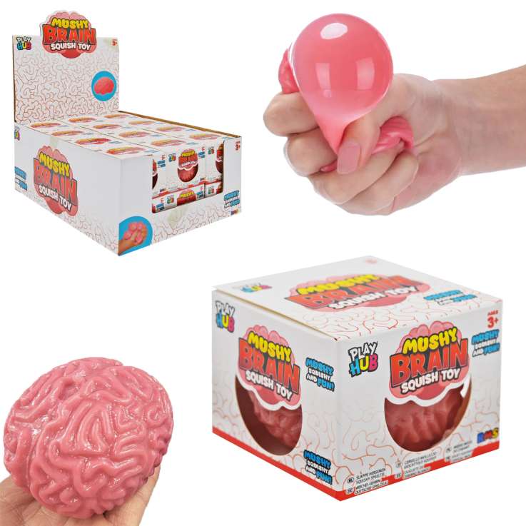 Play Hub Mushy Brain Squish Toy (6cm)