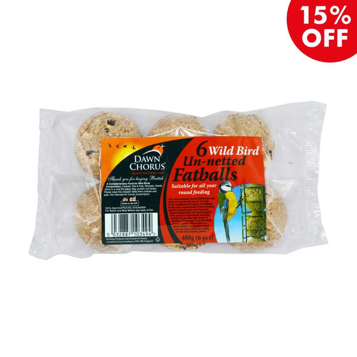 Dawn Chorus Wild Bird Un-netted Fatballs 6 Pack