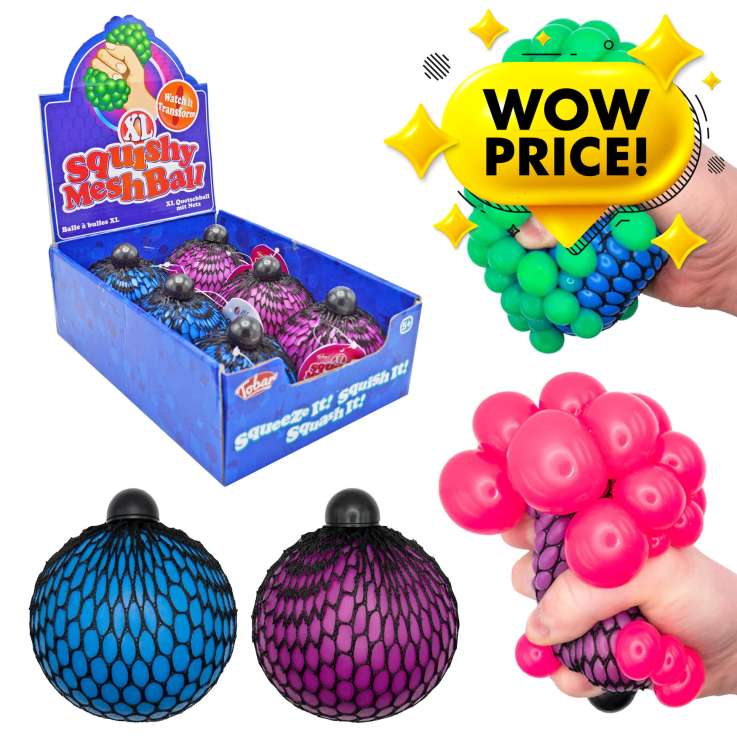 XL Squishy Mesh Ball (9cm) - Neon