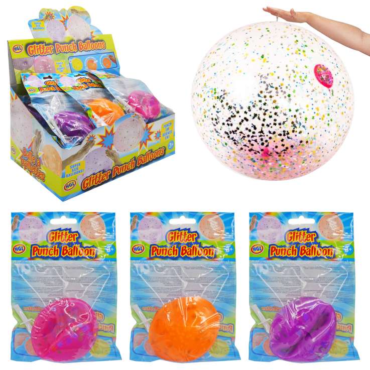 Glitter Punch Balloon (6cm) - Assorted Colours