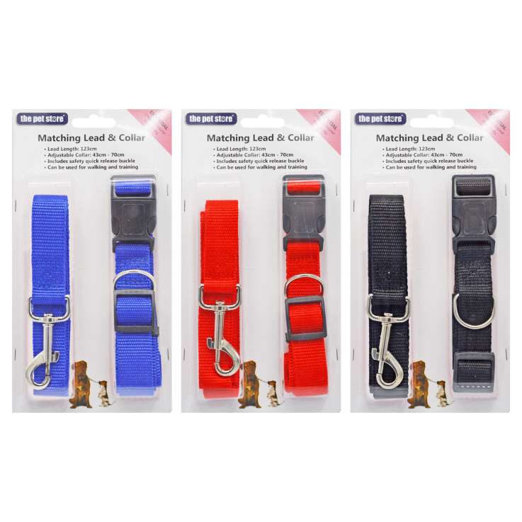 The Pet Store Matching Lead & Collar - Assorted Colours