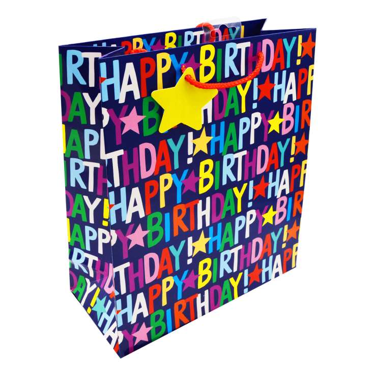 Large Gift Bags (26cm x 32cm) - Happy Birthday