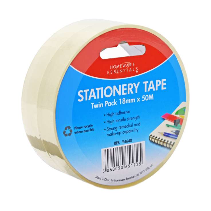 Homeware Essentials Stationery Tape (Twin Pack) 18mm x 50M