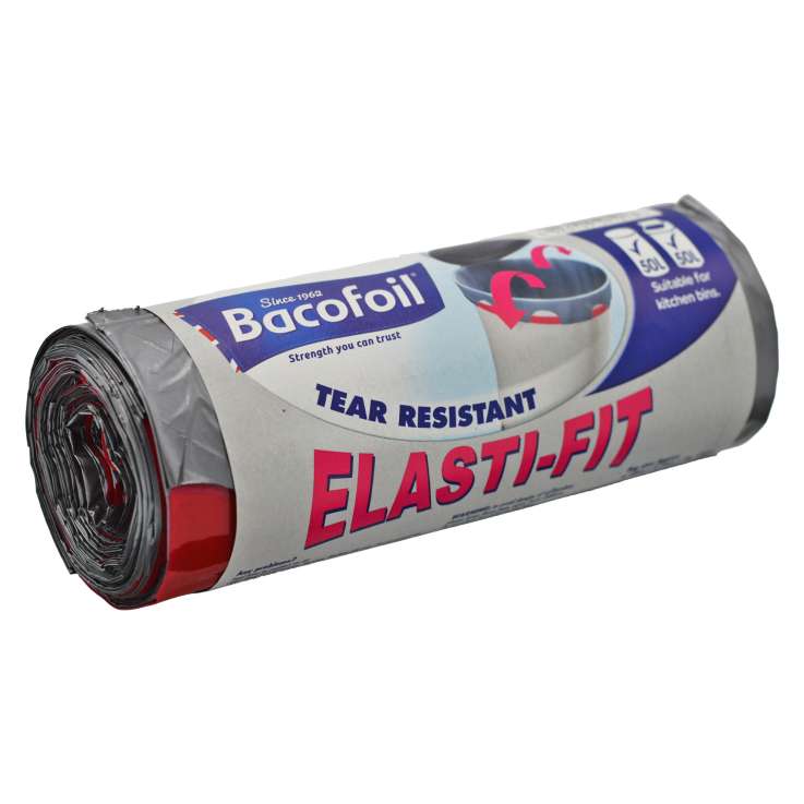Bacofoil Elasti-Fit Triple Layer Bin Liners (50L) - Roll of 10