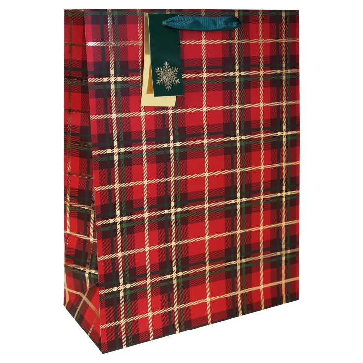 Extra Large Gift Bags (33cm x 45.5cm) - Red Tartan