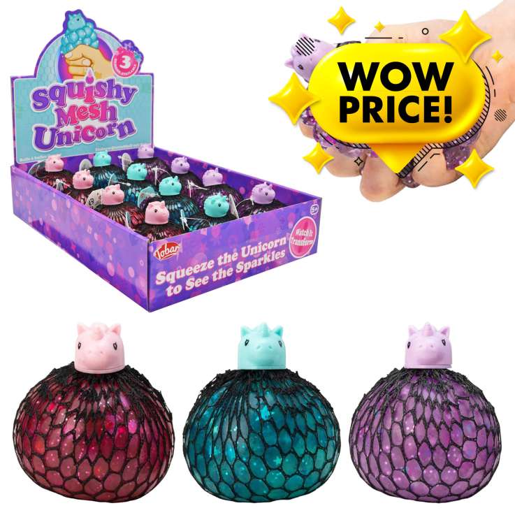 Squishy Mesh Unicorn 7cm - Assorted Colours