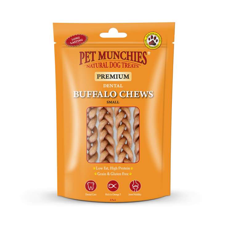 Pet Munchies Small Dental Buffalo Chews (55g) 4 Pack