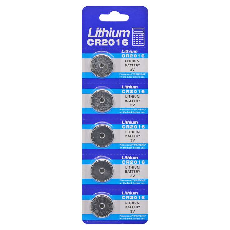 CR2016 3V Lithium Batteries 5 Pack