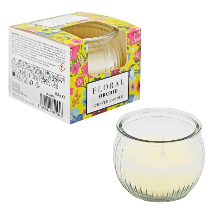Floral Scented Glass Candle (85g) - Orchid