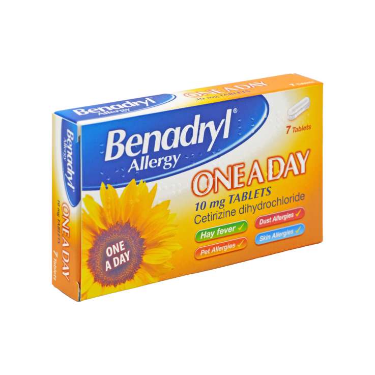 Benadryl Allergy One a Day (10mg) Tablets 7 Pack - Cetirizine