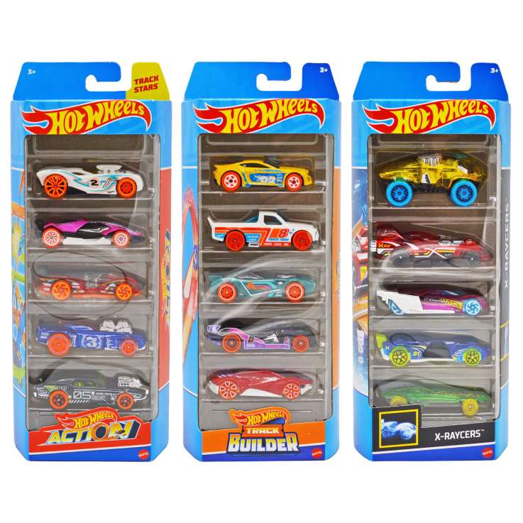 Hot Wheels Die-Cast Metal Cars 5 Pack - Assorted