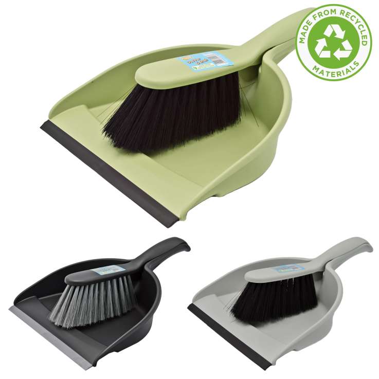 Homeware Essentials Dust Pan & Brush - Assorted Colours