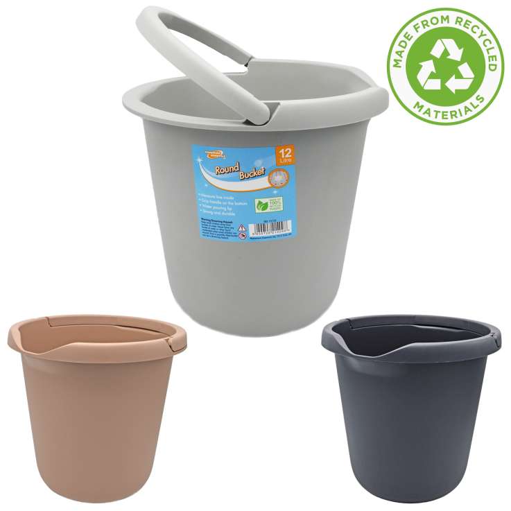 Homeware Essentials Round Bucket 12L - Assorted Colours