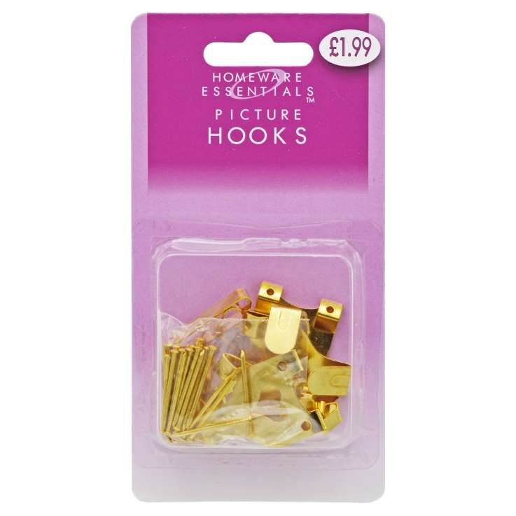 Homeware Essentials Assorted Picture Hooks 15 Pack (HE15)