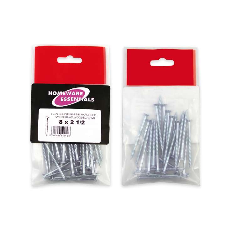 Homeware Essentials Pozi Countersunk Twinthread Wood Screws (8mm x 2 1/2'')