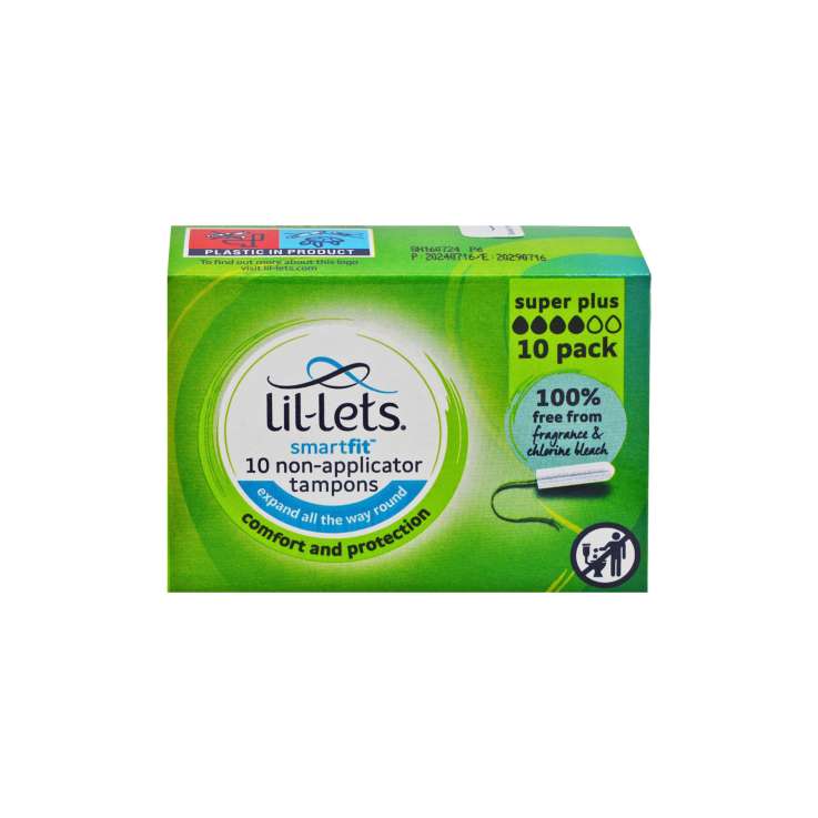 Lil-Lets Non-Applicator Tampons 10 Pack - Super Plus