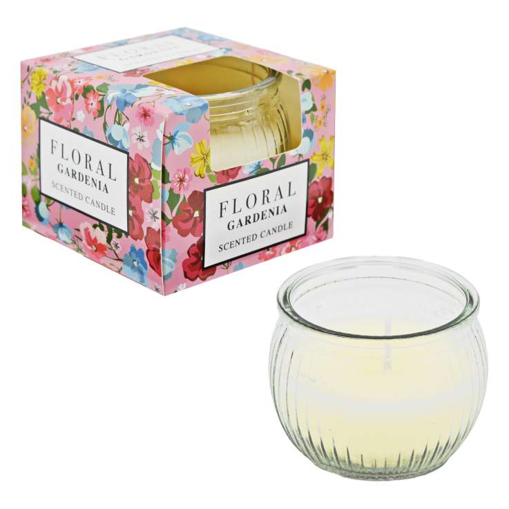 Floral Scented Glass Candle (85g) - Gardenia