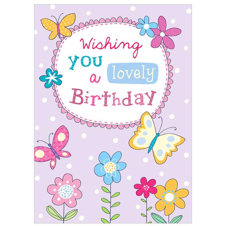 Garlanna Greeting Cards Code 50 - Lovely Birthday Butterfly