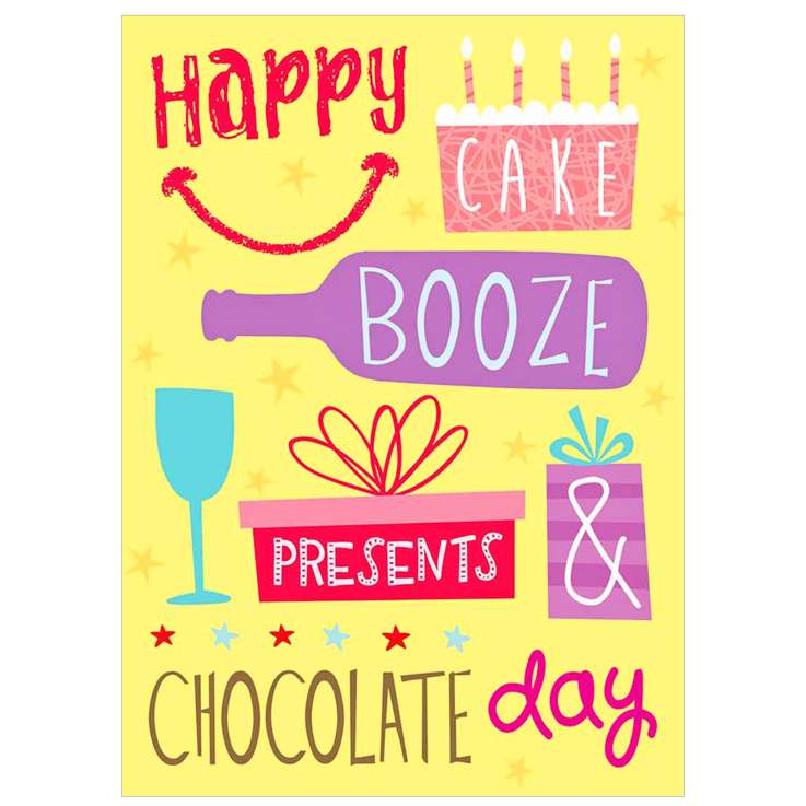 Garlanna Greeting Cards (Code 50) - Humour Booze Cake Day