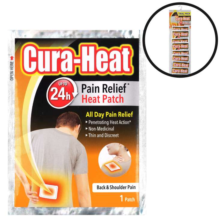 Cura-Heat Pain Relief Heat Patch - Loaded Clip Strip
