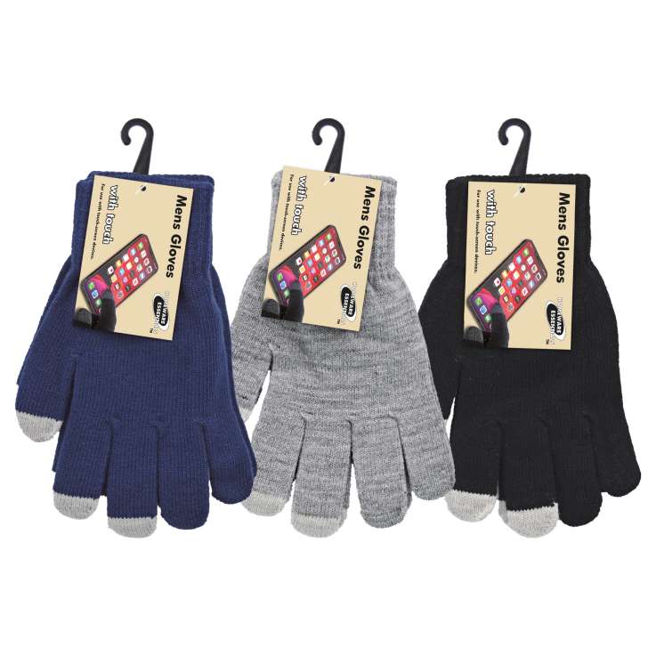 Homeware Essentials Men's Touch Screen Gloves - Assorted Colours