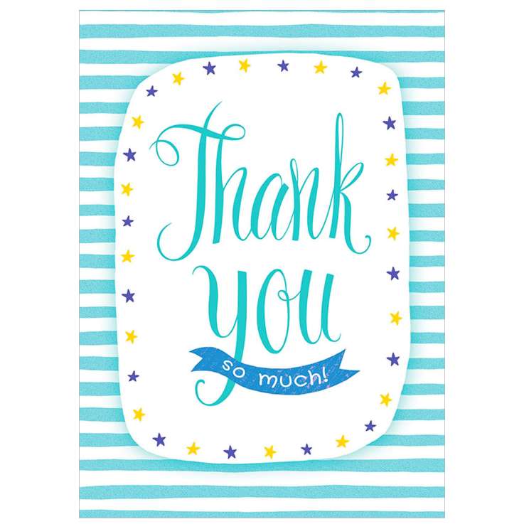 Garlanna Greeting Cards Code 50 - Thank You (Stripes)