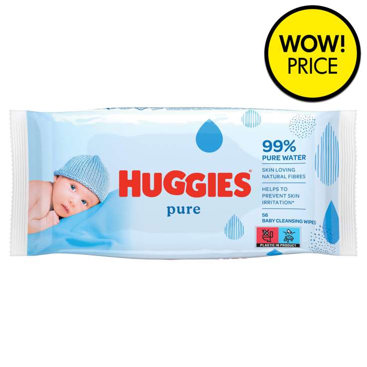 Huggies Pure Fragrance Free Baby Wipes (56 Pack)