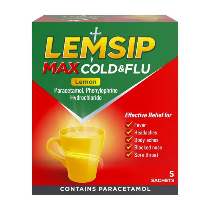 Lemsip Max Strength Cold & Flu Sachets 5's - Lemon