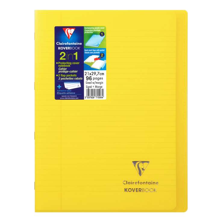 Clairefontaine Koverbook Stapled A4 Notebook (96 Pages) - Yellow
