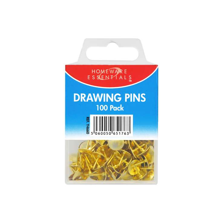 Homeware Essentials Drawing Pins 100 Pack