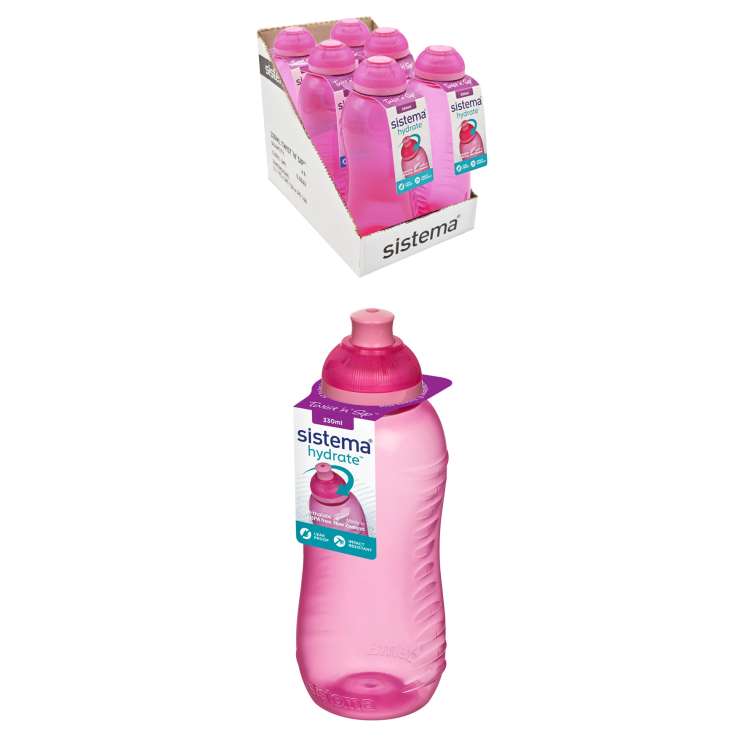 Sistema Twist ‘n’ Sip Bottle (330ml) - Pink