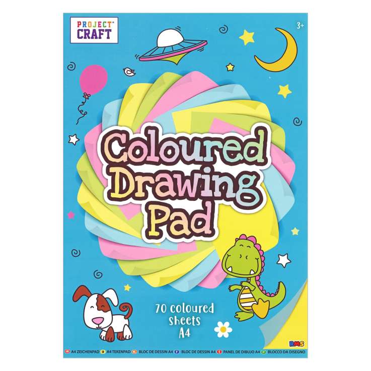 Project Craft A4 Coloured Drawing Paper (70 Sheets)