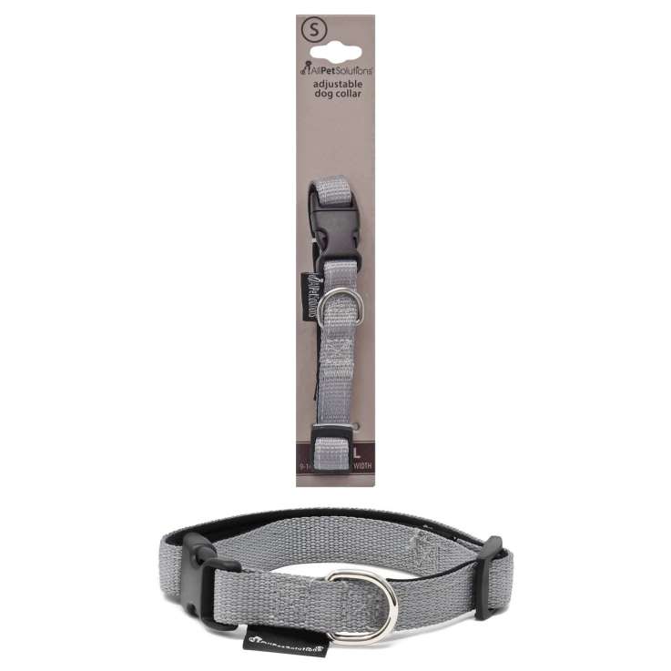 AllPetSolutions Adjustable Dog Collar (Small) - Grey