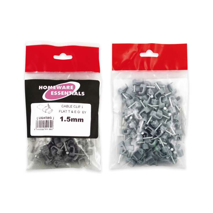 Homeware Essentials Flat Cable Clips (1.5mm)