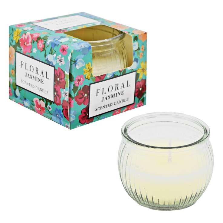 Floral Scented Glass Candle (85g) - Jasmine