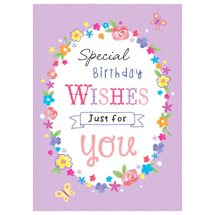 Garlanna Greeting Cards (Code 50) - Special Wishes Oval
