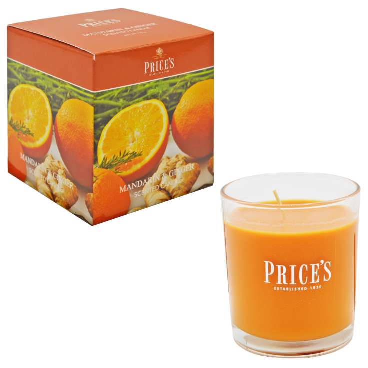 Price’s Scented Glass Candle (8cm) - Mandarin & Ginger
