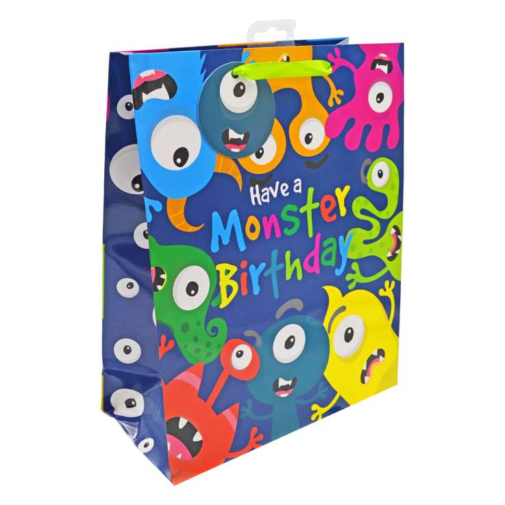 Large Gift Bags (26cm x 32cm) - Monster Birthday