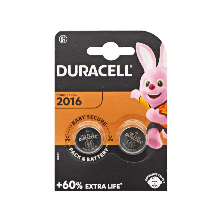 Duracell 3V Batteries 2 Pack - CR2016